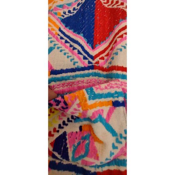Anthropologie DRA GEO KIMONO Los Angeles Top Size Medium Multicolor 3/4 Sleeve - Picture 7 of 13